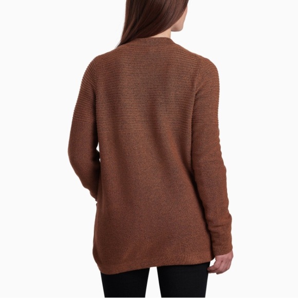 Kuhl Solace Wrap Open Front Smocked Cardigan Sweater Women’s Size Small - Picture 2 of 9